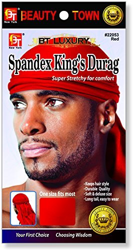 Luxury King's Durag - Red, Polyester, spandex