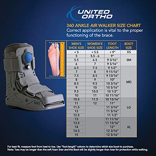 USA16115 360 Air Walker Ankle Fracture Boot, Medium, Grey