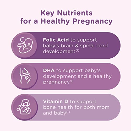 Prenatal Multivitamin Gummies with DHA and Folic Acid, Mixed Berry and Orange Flavors - 60 Count, 30 Day Supply