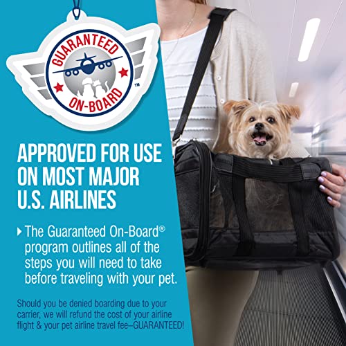 Original Deluxe Travel Pet Carrier, Airline Approved & Guaranteed On Board - Black, Small