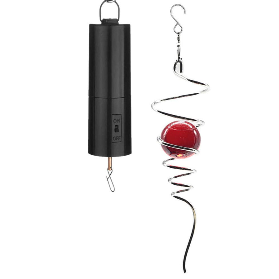 Wind Spinner Motor Battery Operated Gazing Ball Spiral Tail Wind Spinner Stabilizer,Stress Ball Indoor Outdoor Decoration Motor Drive Hanging Swivel Hook 11 inch (Red)