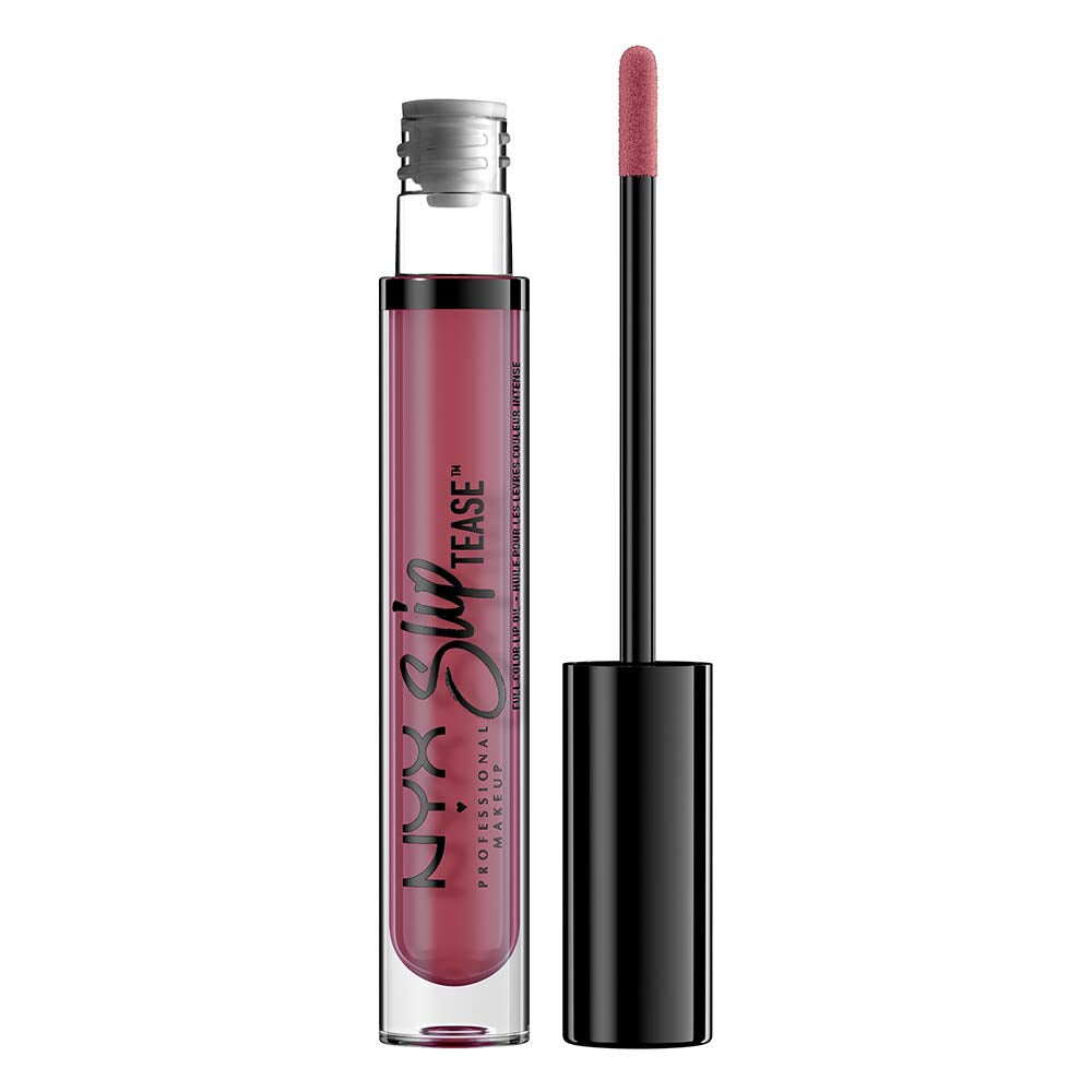 Slip Tease Full Color Lip Oil, Liquid Lipstick - Bang Bang (Muted Deep Plum)
