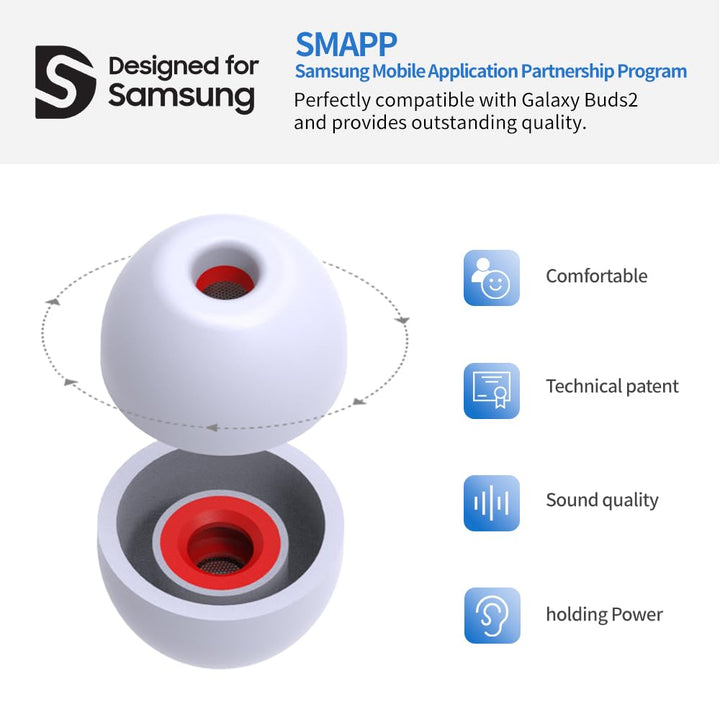 /Galaxy Buds2 Eartips/Buds FE Eartips Compatible for Samsung Galaxy Buds2 & Buds FE