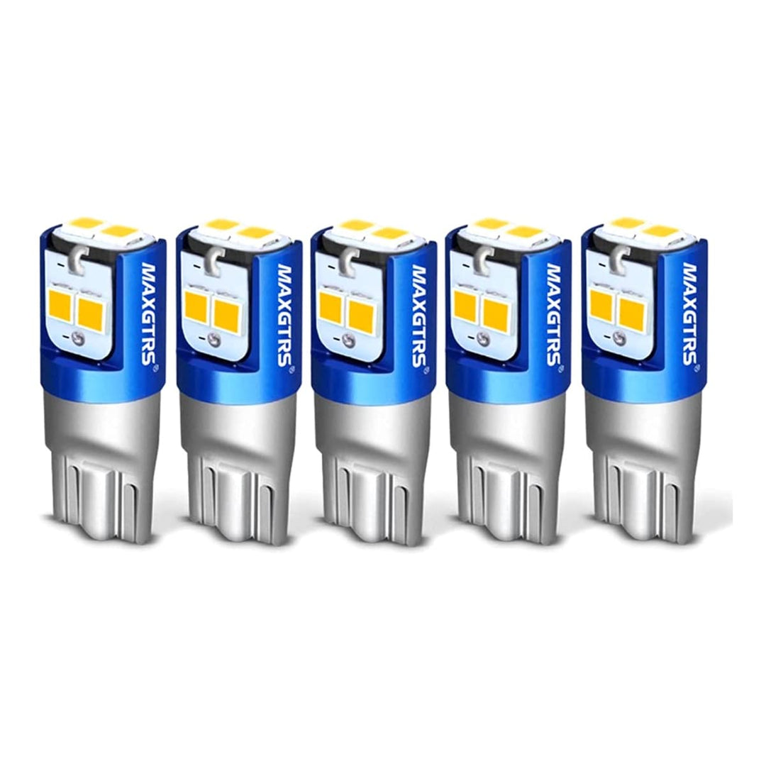 194 LED Light Bulb 6000K White 168 2825 W5W T10 Wedge 6-SMD 3030 Chipsets LED Replacement Bulbs Error Free for Car Dome Map Door Courtesy License Plate Lights, Pack of 5