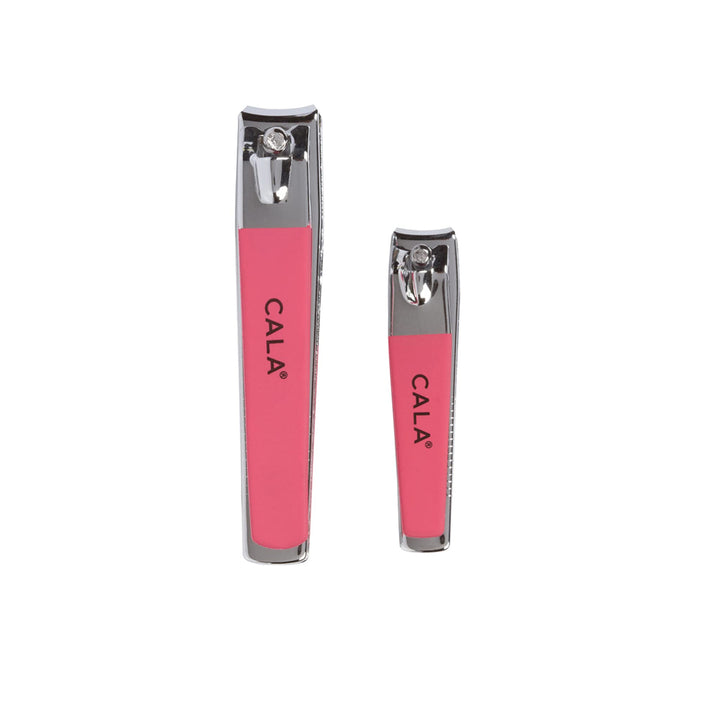Soft touch coral nail clipper duo