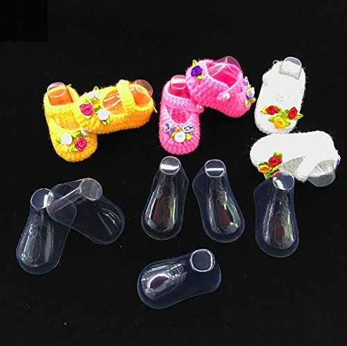 50Pcs/25 Pairs Clear Plastic Baby Feet Display Toddler Booties Socks Shoes Supports Shaper Stand Holder Showcase for Store and Home Use (9cm)
