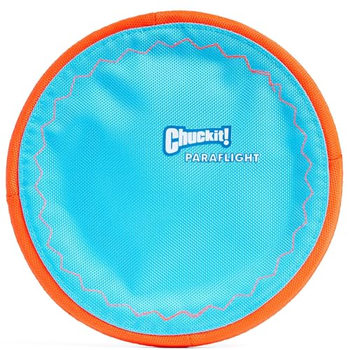 Paraflight Flying Disc Dog Toy - Water Floating Flyer - Durable Nylon Construction with Soft Rubber Edges - For Medium and Large Dogs - Size Large - 9.75 L x 9.75 W - Pack of 1