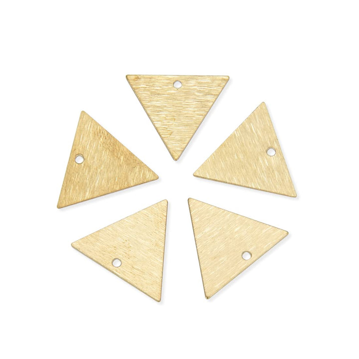 50pcs Brushed Raw Brass Triangle Geometric Component Earring Findings 18.5mm (0.73 inch) Pendant No Plated/Coated for Jewelry Craft Making CF-A7