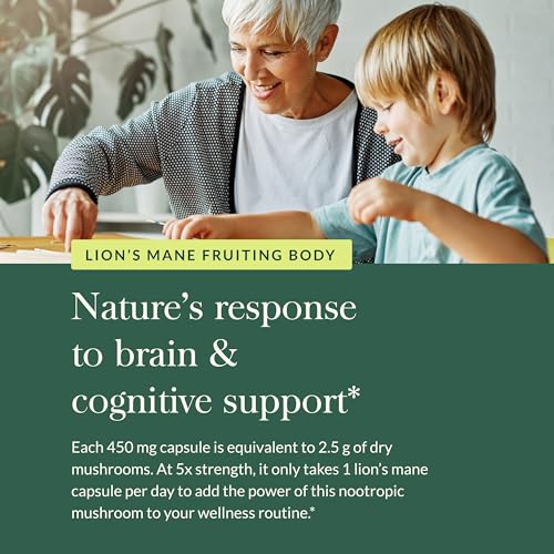 Lion’s Mane Mushroom - Brain & Nerve Health Support - 40 Vegan Capsules