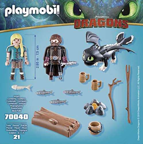 How to Train Your Dragon III Hiccup & Astrid with Baby Dragon Multicolor