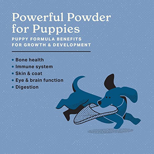 Puppy 8oz Supplement – Superfood Powder Promotes Growth & Development, Supports Immunity, Digestion, Bones, Skin & Coat of Dog