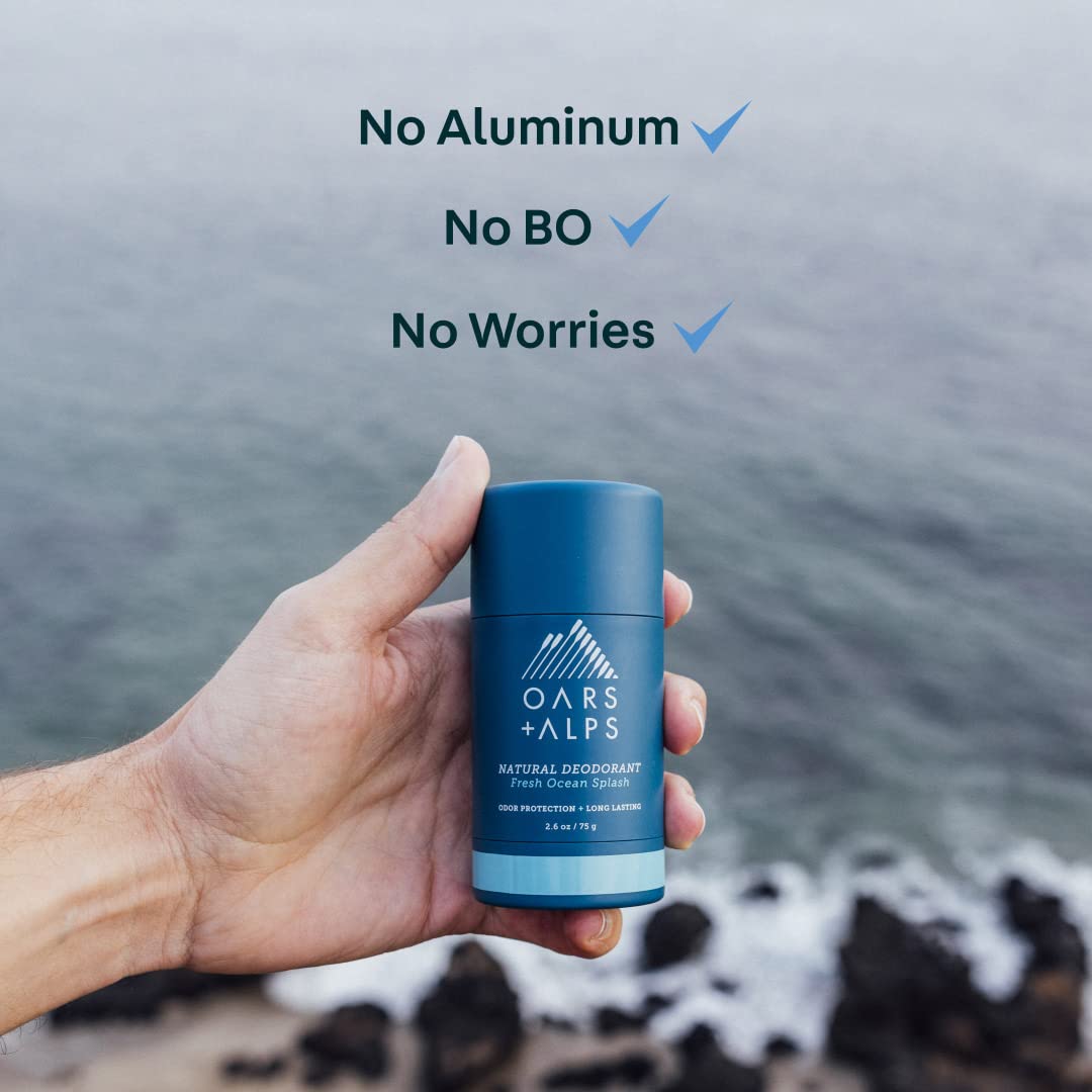 Aluminum Free Deodorant for Men and Women, Dermatologist Tested and Made with Clean Ingredients, Vegan, Travel Size, Fresh Ocean Splash, 1 Pack, 2.6 Oz
