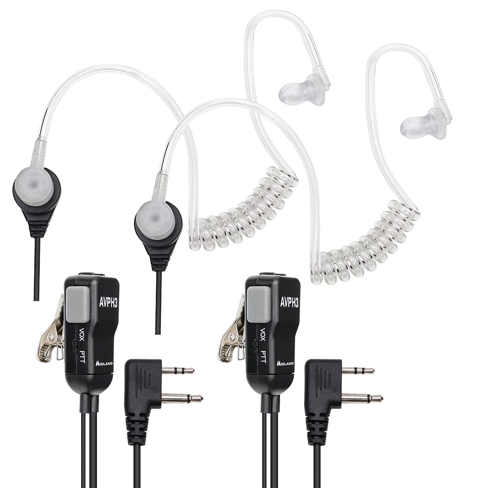 AVPH3 Transparent Security Headsets with PTT/VOX - Pair