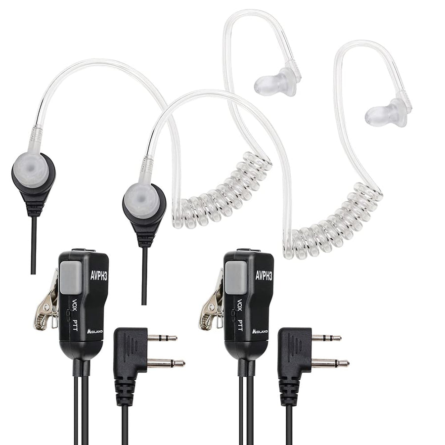 AVPH3 Transparent Security Headsets with PTT/VOX - Pair