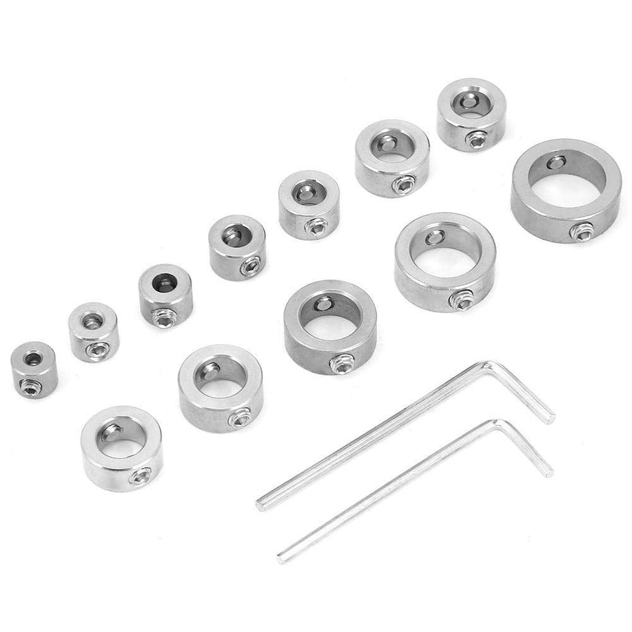 12PCS Stop Collar Set 3-16mm Drilling Limit Ring Drill Bit Depth Stop Collar Set for High Carbon Steel Drills Drilling Limit
