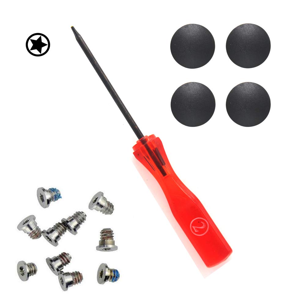 4 Pack Rubber Case Feet+Set of 10pcs Repair Replacement Screw+1pcs 5 Point Pentalobe Screwdriver Compatible for MacBook Pro Retina A1425 A1502 A1398 13 15 Bottom Case