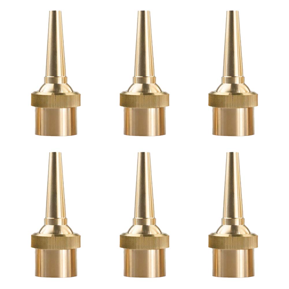 6Pcs 1/2 DN15 Fountain Nozzle Brass Adjustable Direction Jet Water Spray Sprinkler Head for Garden Pond Amusement Park Museum Landscaping Use