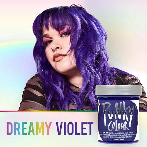 Violet Semi Permanent Conditioning Hair Color | Non-Damaging Hair Dye | Vegan, PPD and Paraben Free | Vibrant Hair Color | Easy To Use | Lasts Up To 35 washes | 3.5oz