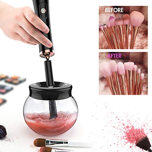 Nail Lacquer Shaker Makeup Brush Cleaner Dryer Portable Evenly Electric Liquid Mixer Nail Gel Polish Shaking Machine Handsfree Tool for Eyelash Extension Glue Nail Polish Ink Pigment - Black