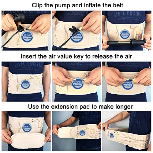 Physical Decompression Back Belt Spinal Air Traction Belt for Lower Back Pain Relief, Back Support & Lumbar Traction belt(29-49 inch Waists)