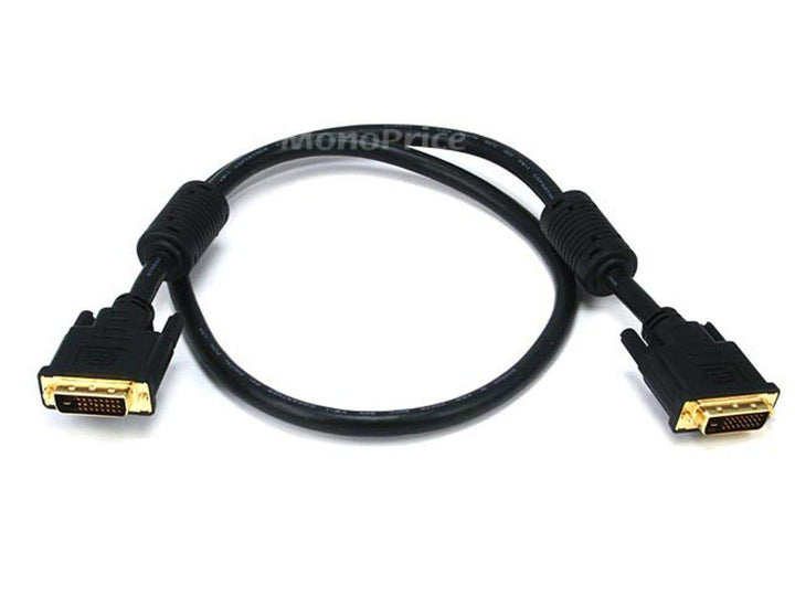 3ft 28AWG CL2 Dual Link DVI-D Cable - Black