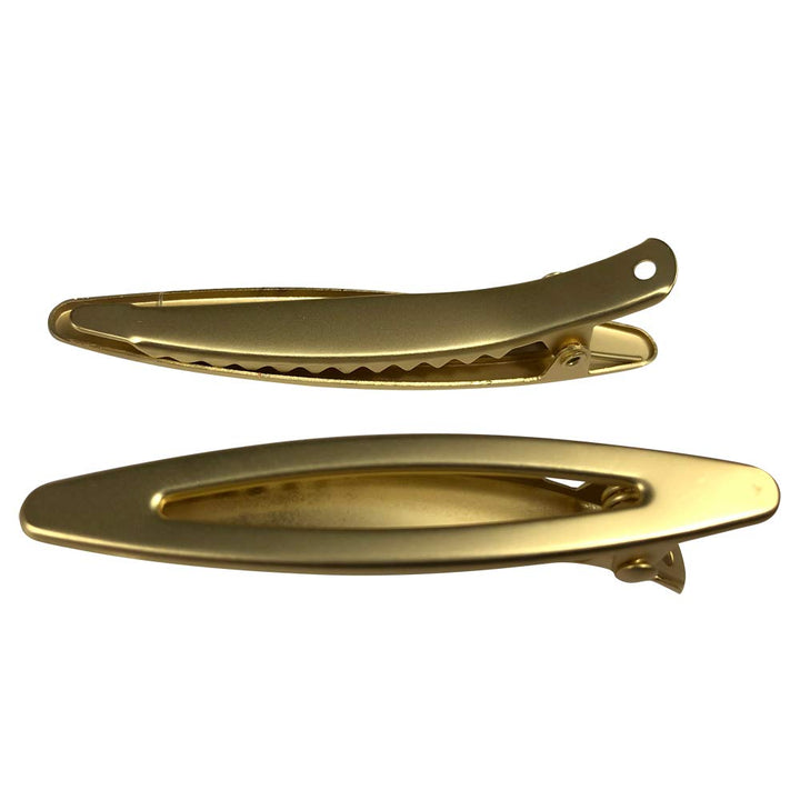Simple Metal Hair Clips Duckbill Clips Hair Barrettes with Teeth Alligator Hair Pins Hair Slide Stylish for Women Girl Gold or Silver Hair Jewelry Accessories Stocking Stuffer (Gold)