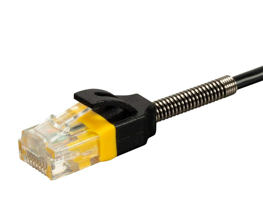 Cat6 Ethernet Patch Cable - Snagless, Reinforced, 550MHz, UTP, 30AWG, 5 Feet, Black - SlimRun Series