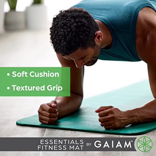 Essentials Thick Yoga Mat Fitness & Exercise Mat with Easy-Cinch Carrier Strap, Purple, 72L X 24W X 2/5 Inch Thick, 10mm