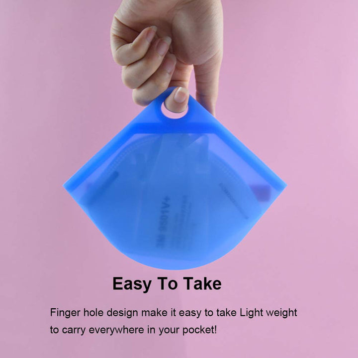Face Mask Box, 3Pcs Silicone Face Mask Storage Case – Lightweight Portable Carrying Case – Convenient Mouth Opening Design- Face Mask Protection From Pollution – Multipurpose Storage Container (3Pcs)