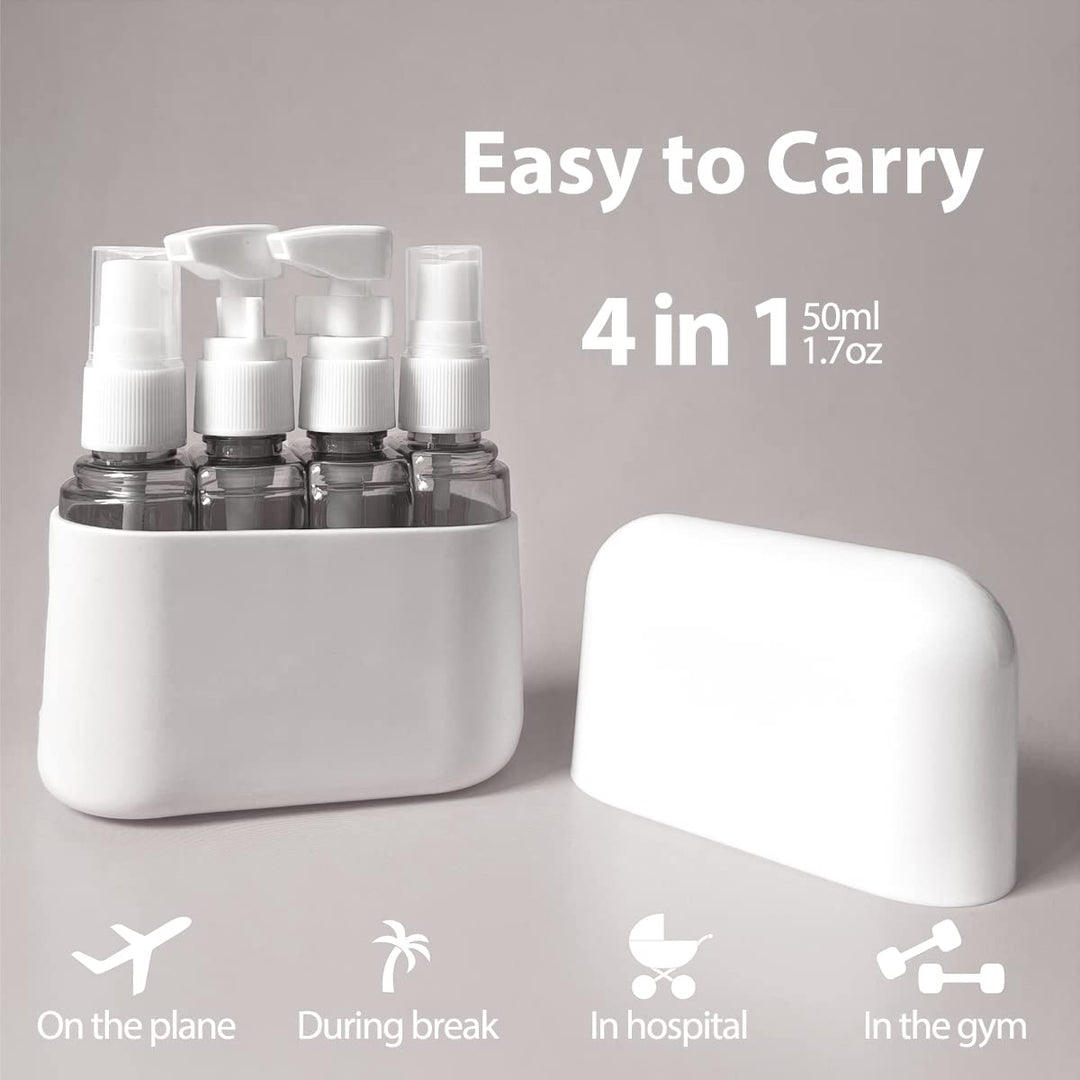 Travel Size Toiletries, 4pcs Travel Containers, Travel Bottles Leak Proof with Labels, TSA Approved Reusable Containers For Toiletries