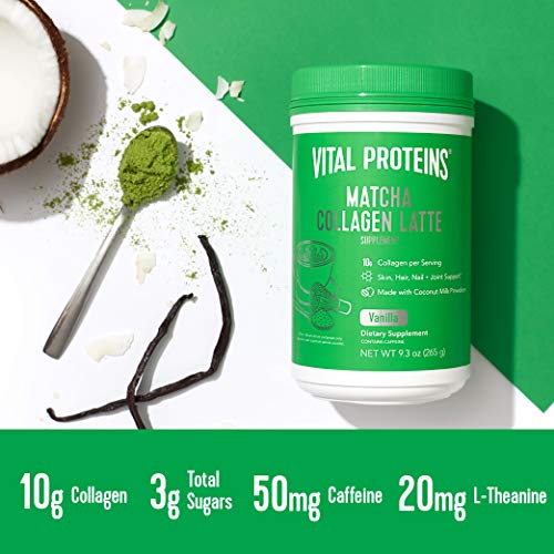 VITAL PROTEINS Vanilla Matcha Collagen Latte Powder, 9.3 OZ
