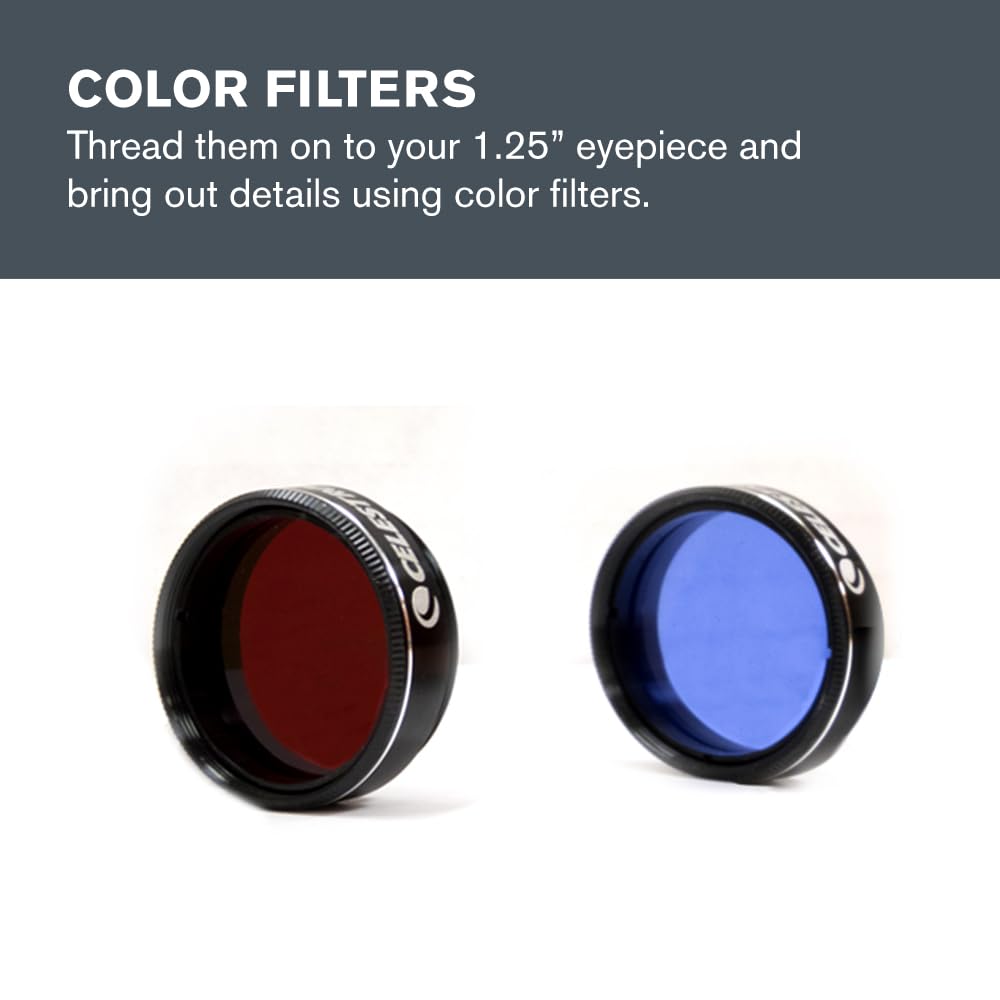 8 Piece Telescope Accessory Kit – Eyepieces, 2X Barlow Lens, Colored Filters, Moon Filter and Sturdy Carry Case