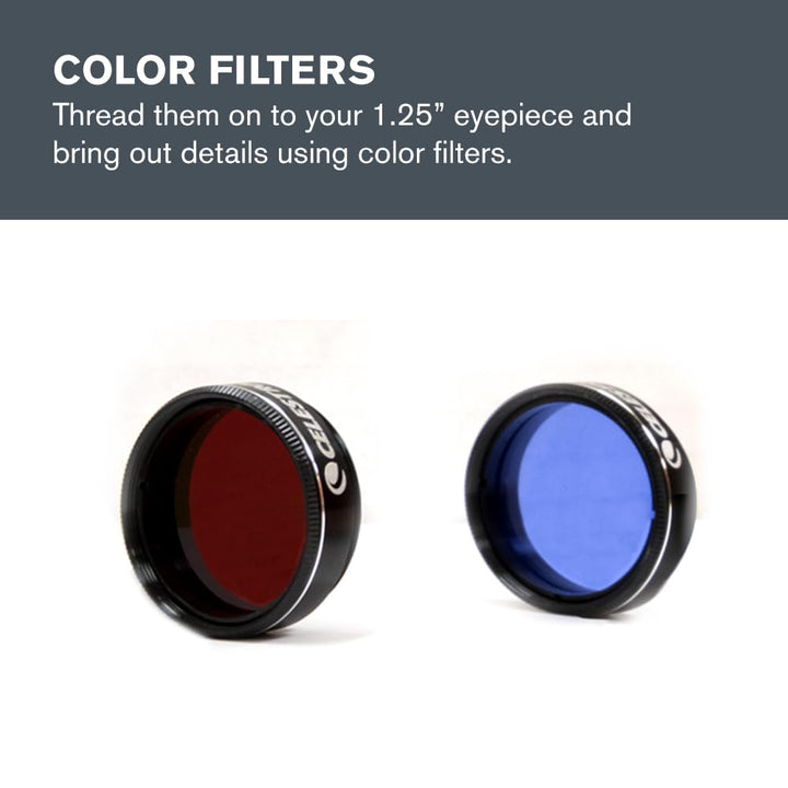 8 Piece Telescope Accessory Kit – Eyepieces, 2X Barlow Lens, Colored Filters, Moon Filter and Sturdy Carry Case