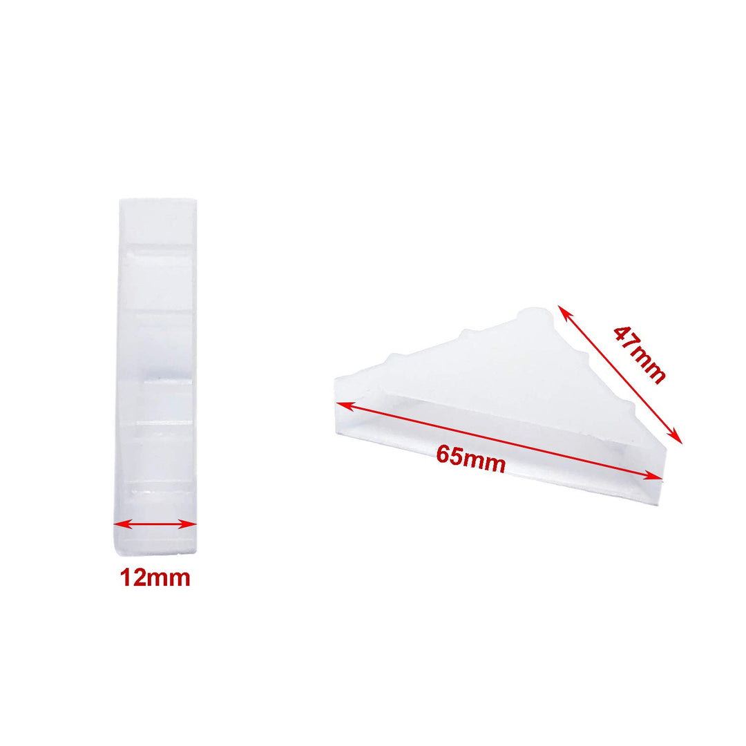 Corner Protectors- 20 Pcs Shape Triple-cornered Glass Table Corner Protector Cushion (12mm x 65mm)