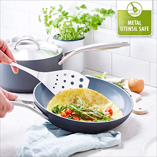 Paris Pro Hard Anodized Healthy Ceramic Nonstick, 8 Frying Pan Skillet, PFAS-Free, Dishwasher Safe, Grey