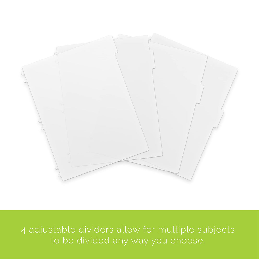 Multi-Subject Smart Notebook | Scannable Notebook with Dividers | Lined Reusable Notebook with 1 Pilot Frixion Pen & 1 Microfiber Cloth | Teal, Letter Size (8.5 x 11)