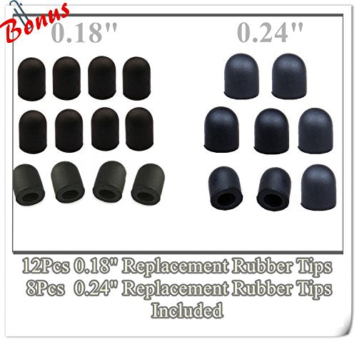 2-in-1 Stylus Touch Screen Pen for iPhone, Ipad, iPod, Tablet, Galaxy and More with 20Pcs Rubber Tips (Black)
