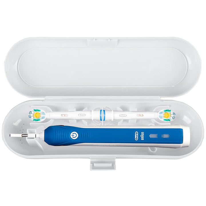 2 Pack Electric Toothbrush Travel Case for Oral-B Pro and Other Electric Toothbrush, Portable Travel Toothbrush Holder (White & Clear)