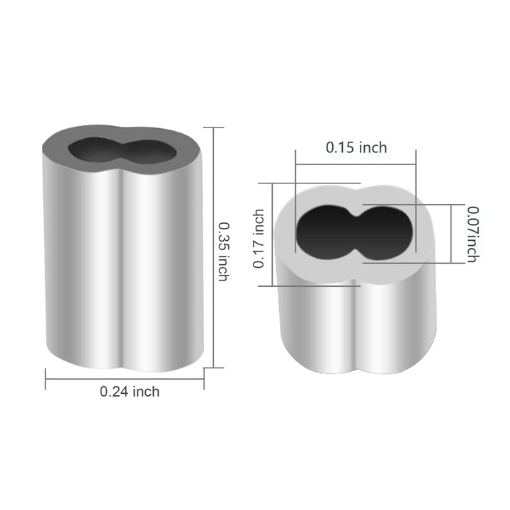 200 Pcs Aluminum Crimping Loop Sleeve 1/16, Cable Ferrule Wire Rope Sleeves Loop Sleeve (200 Pcs)