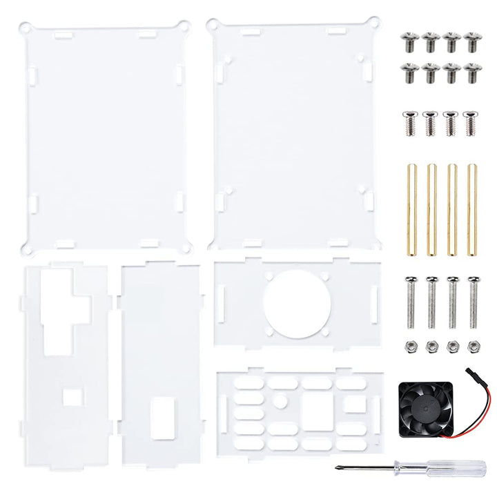Acrylic Case with 4010 Fan (40mmx40mmx10mm) for Raspberry Pi 4 Model B X825 V2.0 2.5 inch SATA HDD/SSD Expansion Board & Raspberry Pi 4 Model B