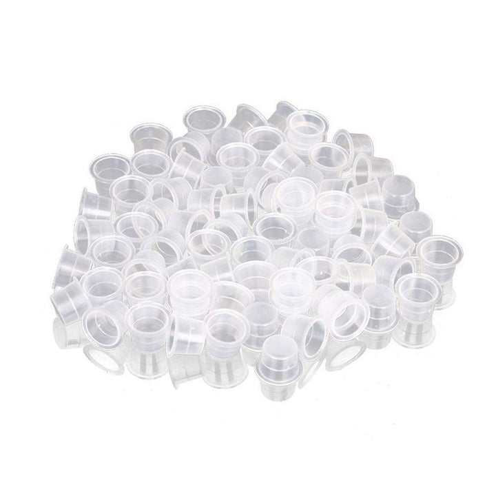 L: Filfeel 100Pcs/Set Tattoo Ink Cap Cup Pot Medium Large Plastic Microblading Pigment Accessories Holder For Tattoo Machine, Tattoo Supplies, Tattoo Needles, Tattoo Kits(L)
