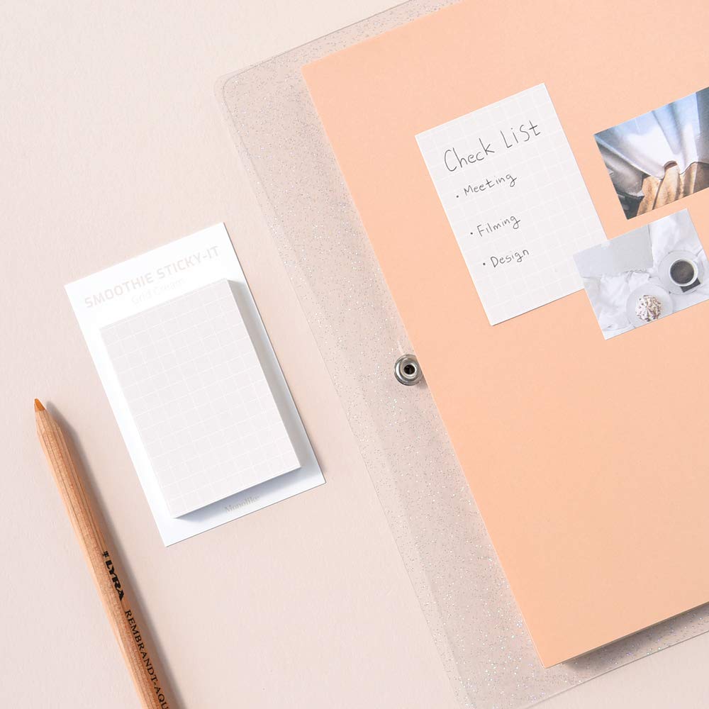 Smoothie ver.2 Grid Sticky-it - 5p Set Self-Adhesive Memo Pad 50 Sheets