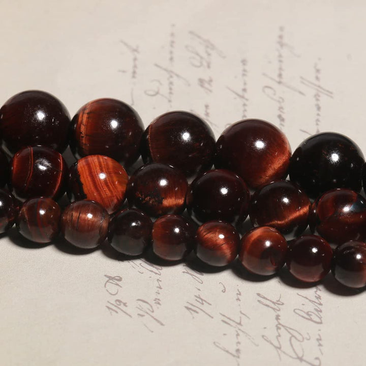 6mm Red Tiger Eye Gemstone Round Loose Beads Natural Stone Beads for Jewelry Making