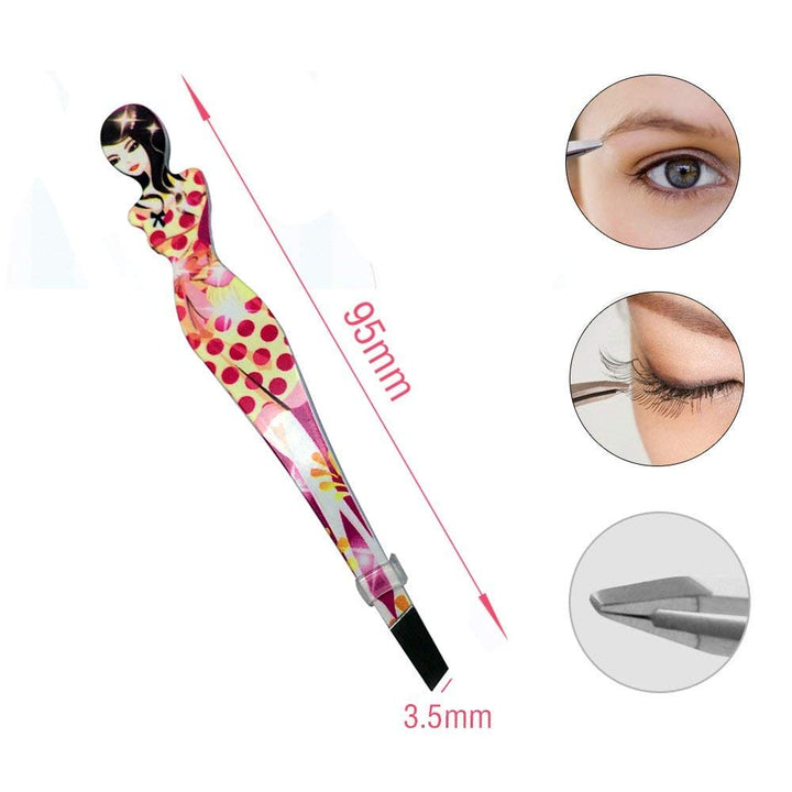 Professional Slant tip Eyebrow Tweezers beauty cosmetic makeup clip 6 pcs (Bikini)