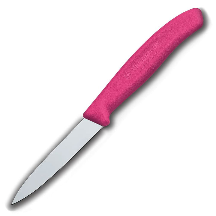 3.25 Inch Swiss Classic Paring Knife with Straight Edge, Spear Point, Pink