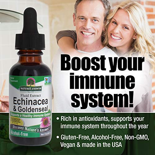Nature's Answer Enchinacea & Goldenseal | Supports a Healthy Immune System | Super Concentrated Pure Extract | Alcohol-Free, Gluten-Free, Vegan & Kosher Certified 1oz