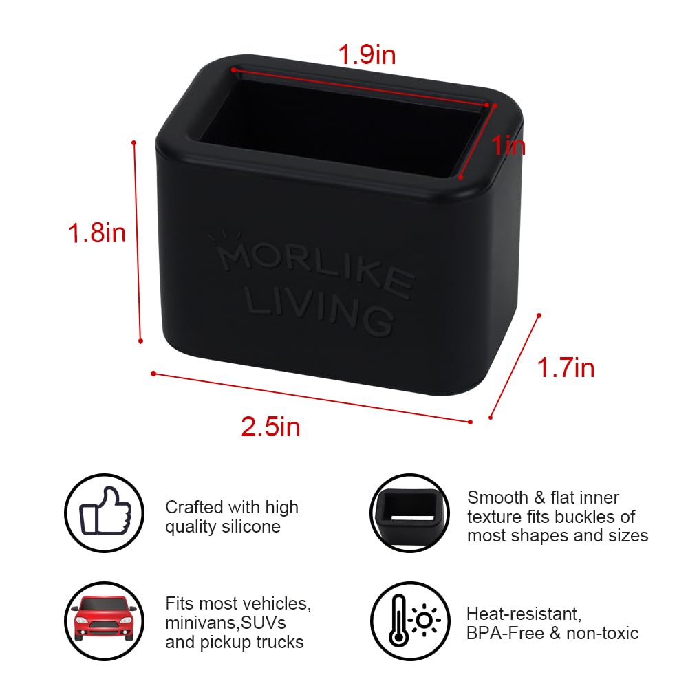 Morlike Silicone Belt Buckle Holder Booster (Black-1 Pack)