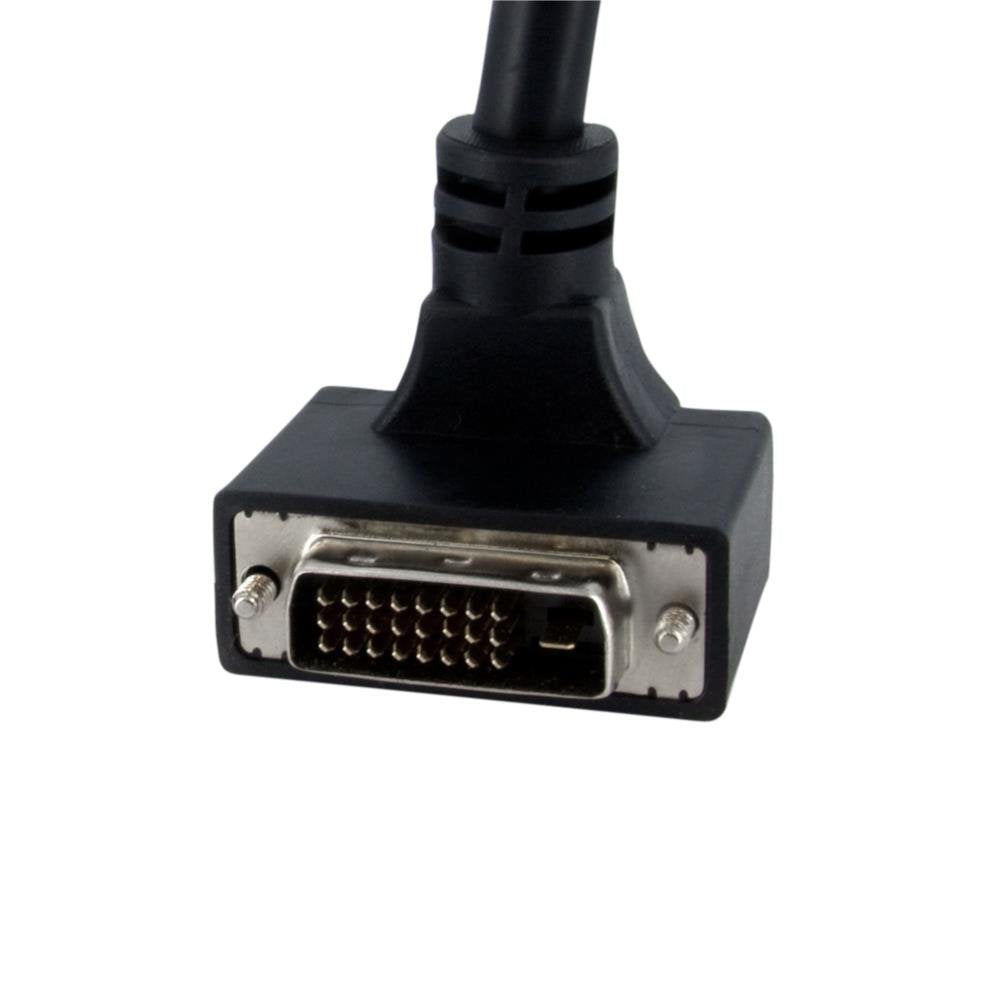 6 ft 90 Degree Upward Angled Dual Link DVI-D Monitor Cable M/M - Male to Male 25 pin DVI-D Video Cable Black 6 Feet 2560x1600 (DVIDDMMTA6)