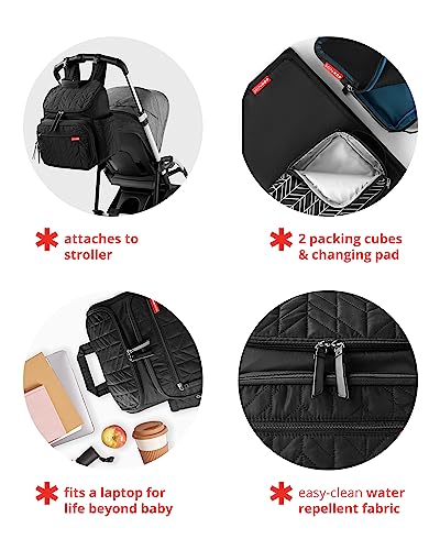 Diaper Bag Backpack: Forma, Multi-Function Baby Travel Bag with Changing Pad & Stroller Attachment, Grey