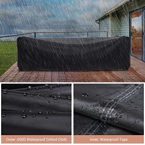 Heavy Duty Patio Furniture Covers Waterproof, Patio Furniture Outdoor Sectional Sofa Set , Patio Table and Chair Set Cover 89.7L×62.2W×28.3H